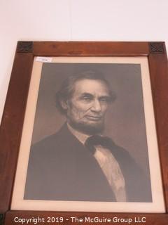 Art: Historic: 18 x 24" Framed Portrait of Abraham Lincoln; by Oscar Marshall, 697 Broadway, NY; Painted and Engraved by William E. Marshall, 1865