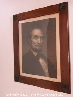 Art: Historic: 18 x 24" Framed Portrait of Abraham Lincoln; by Oscar Marshall, 697 Broadway, NY; Painted and Engraved by William E. Marshall, 1865