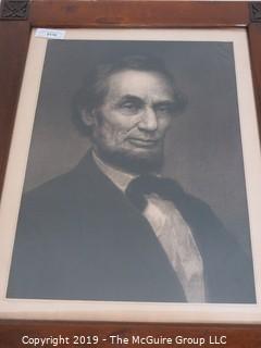 Art: Historic: 18 x 24" Framed Portrait of Abraham Lincoln; by Oscar Marshall, 697 Broadway, NY; Painted and Engraved by William E. Marshall, 1865