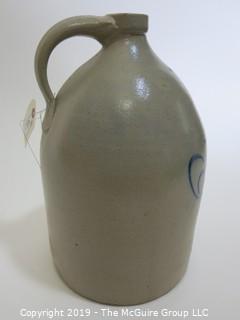 Collectible: Crockery: 15" T Salt Glazed Ovoid Stoneware Crock with Cobalt Blue Decoration; Norton and Co., Bennington, VT (Description Altered Nov 7 at 8:12am)