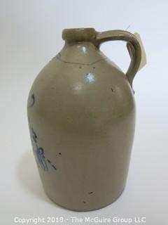 Collectible: Crockery: 15 1/4" T Salt Glazed Stoneware Crock with Cobalt Blue Decoration; #3; J & E Norton; Bennington, VT