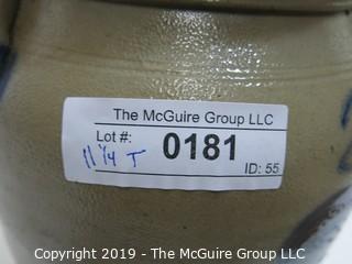 Collectible: Crockery: 11 1/4" T Double Handled Salt Glazed Crock with Ear Handles; #2;  marked P. Clark and Co., Lyons (Description Altered Nov. 7 at 8:15am)