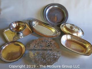 Collectible: Silver plate: Collection of Silver Plated Serving Dishes and Trivet