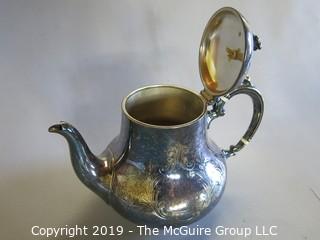 Collectible: Silver plate: Plated Tea Pot; hallmarked on base