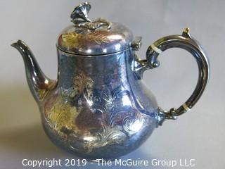 Collectible: Silver plate: Plated Tea Pot; hallmarked on base