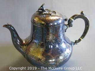 Collectible: Silver plate: Plated Tea Pot; hallmarked on base