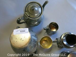 Collectible: Silver plate: Assorted silver plate Serving Pieces; various hallmarks shown