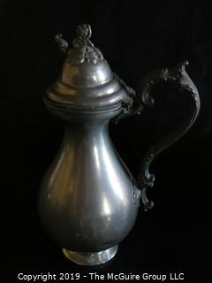 Collectible: Pewter: Antique Pewter Teapot; marked on base "Sag Harbor - Aug 17, '94"