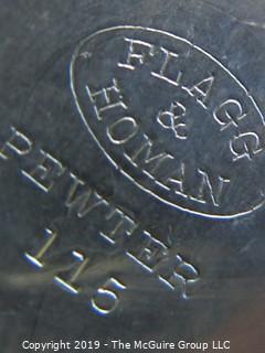 Collectible: Pewter: (3) Pieces of Antique Pewter Servingware; hallmarks shown in photos