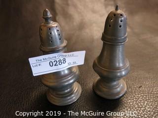 Collectible: Pewter: Antique Pewter Salt and Pepper Set