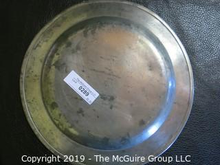 Collectible: Pewter: 13 1/2" diameter Antique Pewter Plate