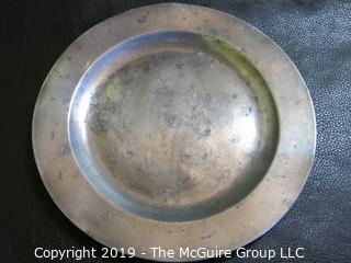 Collectible: Pewter: 13 1/2" diameter Antique Pewter Plate