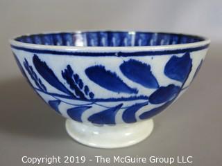 Collectible: Ceramic: Blue on White Hand Painted Ceramic Bowl