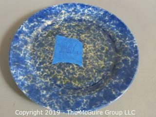 Collectible: Ceramic: Antique Burford Spongeware Shallow Bowl