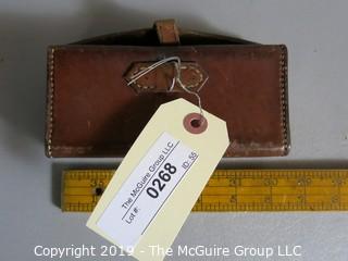 Collectible: Antique: Leather: Vintage Leather Box; 6 1/2" W