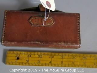 Collectible: Antique: Leather: Vintage Leather Box; 6 1/2" W