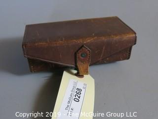 Collectible: Antique: Leather: Vintage Leather Box; 6 1/2" W