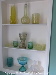 Collectible: Art: Glass: Collection of Fluorescent Glass; see all photos. Corncob missing a piece all others are OK