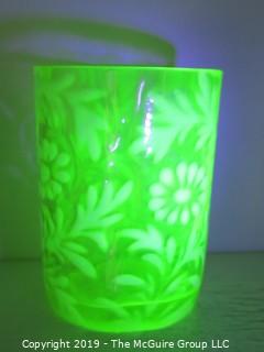 Collectible: Art: Glass: Collection of Fluorescent Glass; see all photos. Corncob missing a piece all others are OK