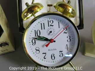 Collectible: Household: Electric: Collection of 4 alarm clocks including Bulova and Big Ben