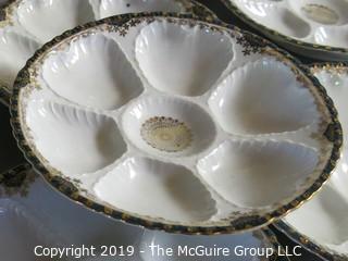 Collectibles: Ceramics: Set of 8 Oyster Ornate Plates; hallmarked "Victoria - Austria" and numbered "304" 6-wells very detailed. SET OF EIGHT (8) WOW