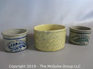 Collectible: Historic: Ceramics: (3) Ceramic Bowls; two of which are decorated with "Vienna, VA 1754"