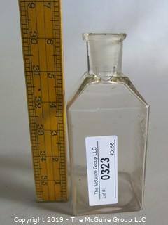 Collectible: Historical: Glass: Antique Square Glass Bottle; A.S. Hinds Apothecary bottle Portland, ME 