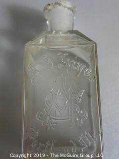 Collectible: Historical: Glass: Antique Square Glass Bottle; A.S. Hinds Apothecary bottle Portland, ME 