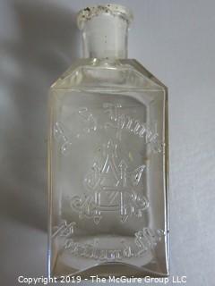 Collectible: Historical: Glass: Antique Square Glass Bottle; A.S. Hinds Apothecary bottle Portland, ME 