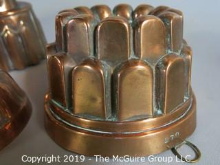 Collectibles: Household: Kitchen: Collection of (5) Antique Copper Molds