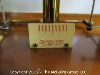 Collectibles: Scientific: Vintage Jewelers Scale; Voland & Sons, New Rochelle, NY with micro-weights