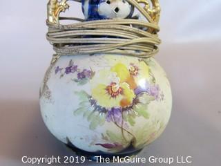 Collectibles: Household: Lighting: Antique Hand Painted Table Lamp; hallmarked  "International; Made in Austria" (TMG 329)