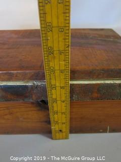 Household: Antique: Covered Pine Box; 8" D x 18" W