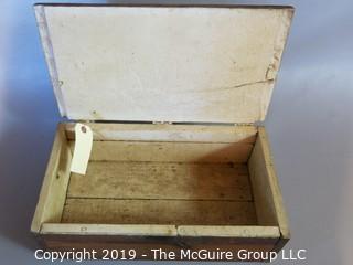 Household: Antique: Covered Pine Box; 8" D x 18" W