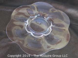 Collectible: Antique: Glass: LARGE Hexagonal Clear Glass Platter; 15" W