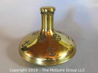 Collectible: Marine: Pieced metal over glass decanter; made in Sweden