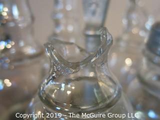 Collectible: Antique: Cruet Set; (note two of the bottles have damage) plus two unmatched items