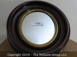 Household: Antique: Mirror: Oval Wall Mirror in Wood Frame;  14 1/2" T