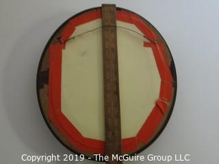 Household: Antique: Mirror: Oval Wall Mirror in Wood Frame;  14 1/2" T