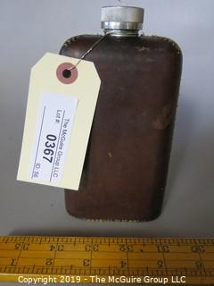 Collectibles: Antique: Hand Stitched Leather Covered "Stanley" Flask; (TMG #367)