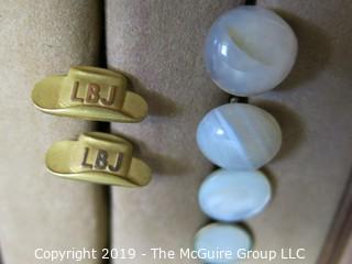 Collectibles: Historic: Political: Personal Care: Jewelry: Collection of Jewelry including LBJ Cuff Links (TMG #370)