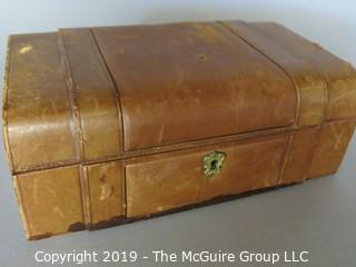 Collectibles: Personal Item:  Vintage Leather Covered Jewelry Box (TMG #372) w/ removable tray (not shown)