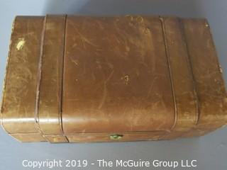 Collectibles: Personal Item:  Vintage Leather Covered Jewelry Box (TMG #372) w/ removable tray (not shown)