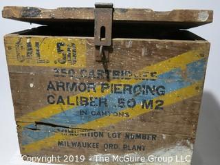 Advertising: Wood Crate: VTG: 50Cal Ammo Box