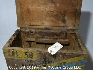 Advertising: Wood Crate: VTG: 50Cal Ammo Box