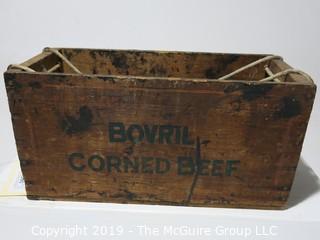 Advertising: Wood Crate: VTG: Borvil Corned Beef