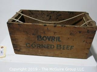 Advertising: Wood Crate: VTG: Borvil Corned Beef