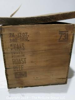 Advertising: Wood Crate: VTG: (refer to photos for condition): Swifts Premium Roast Beef