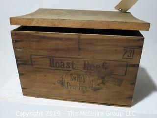 Advertising: Wood Crate: VTG: (refer to photos for condition): Swifts Premium Roast Beef