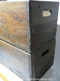 Advertising: Wood Crate: VTG: (refer to photos for condition): x2 FIDELO BREWERY - NEW YORK CITY